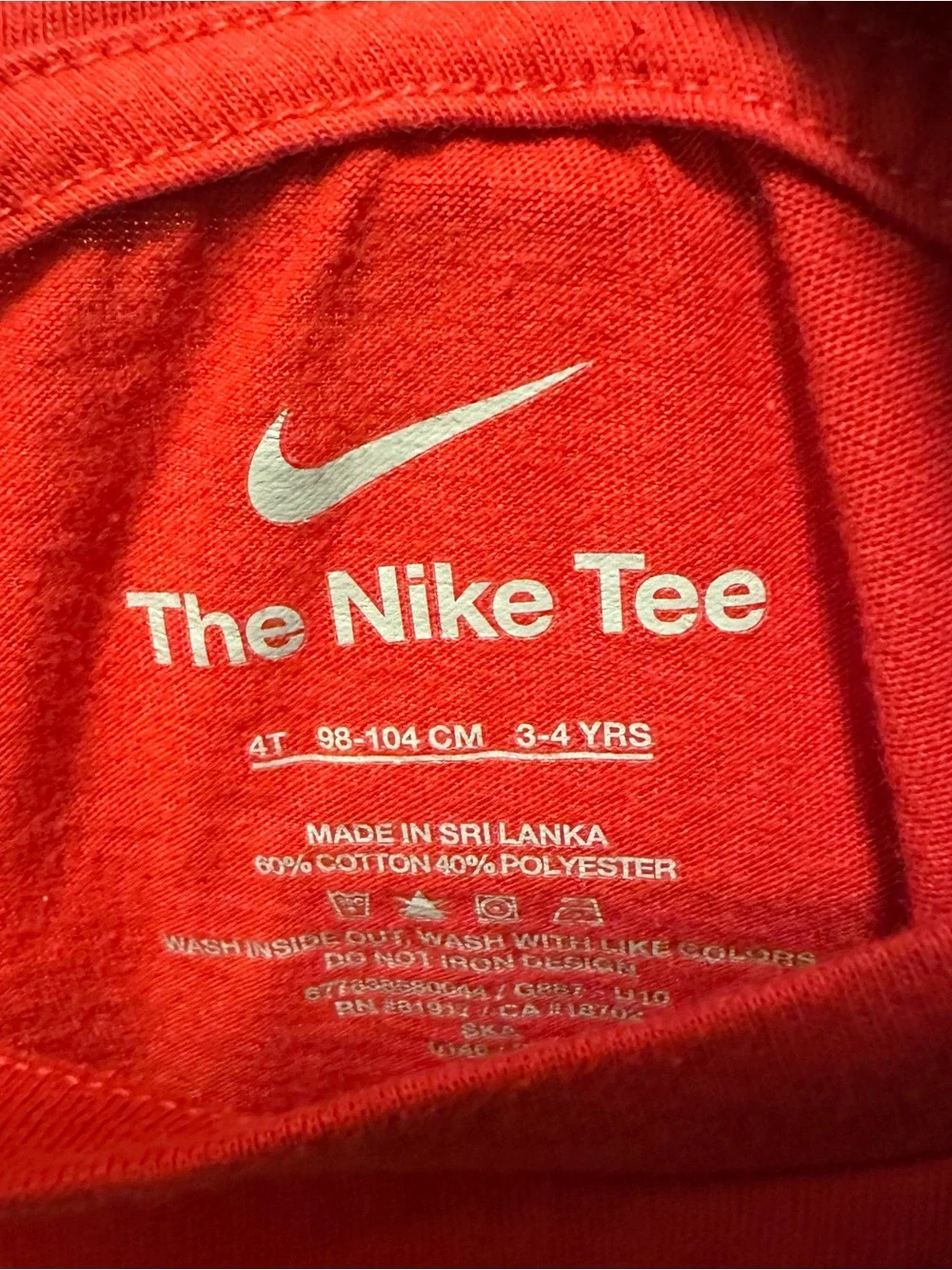 Nike Kids Red Logo Tee